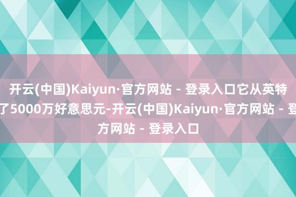 开云(中国)Kaiyun·官方网站 - 登录入口它从英特尔筹集了5000万好意思元-开云(中国)Kaiyun·官方网站 - 登录入口