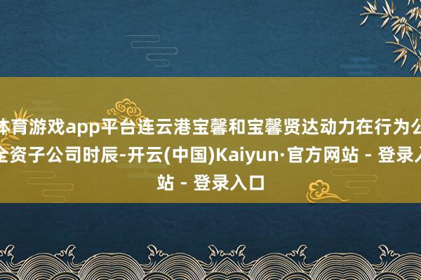 体育游戏app平台连云港宝馨和宝馨贤达动力在行为公司全资子公司时辰-开云(中国)Kaiyun·官方网站 - 登录入口